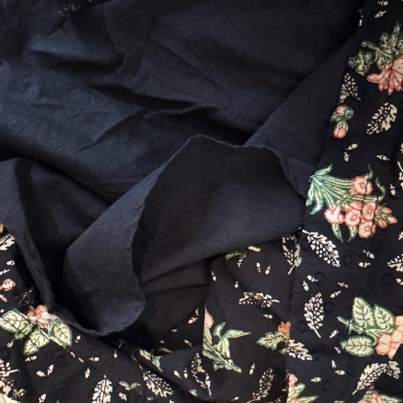 Pilcro Black Floral Bohemian Midi Dress w/ Lace Detail Sz M - Picture 12 of 15